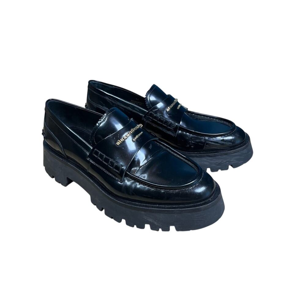 Alexander Wang Carter Lug Sole Leather Loafers Dark Academia Preppy Chunky Sz 41